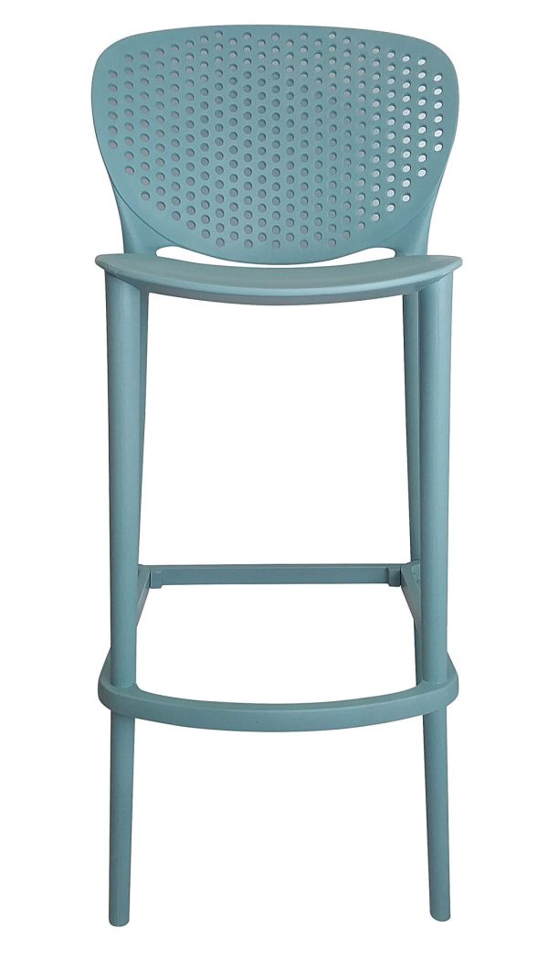 Set of Four 26" Green Heavy Duty Plastic Low Back Counter Height Bar Chairs - Image 3