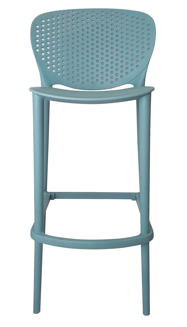 Set of Four 26" Green Heavy Duty Plastic Low Back Counter Height Bar Chairs - Image 4