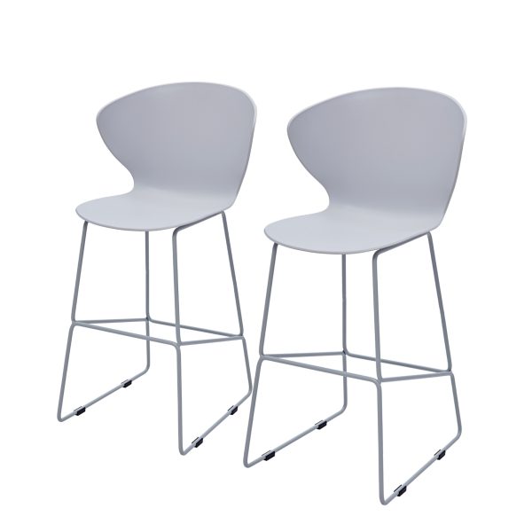 Set of Two 26" Gray Low Back Counter Height Bar Chairs - Image 2
