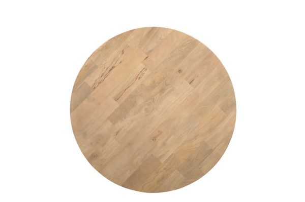 36" Natural Solid Wood Round Coffee Table - Image 4