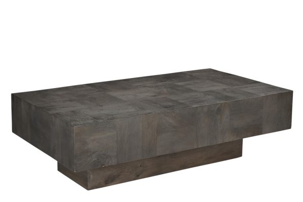 59" Dark Gray Solid Wood Coffee Table - Image 2