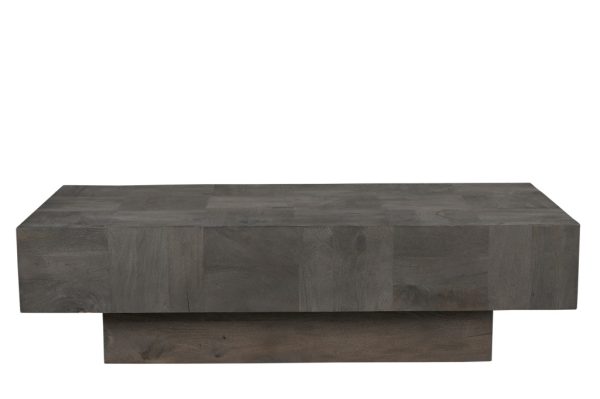 59" Dark Gray Solid Wood Coffee Table - Image 3
