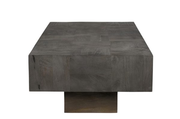 59" Dark Gray Solid Wood Coffee Table - Image 4
